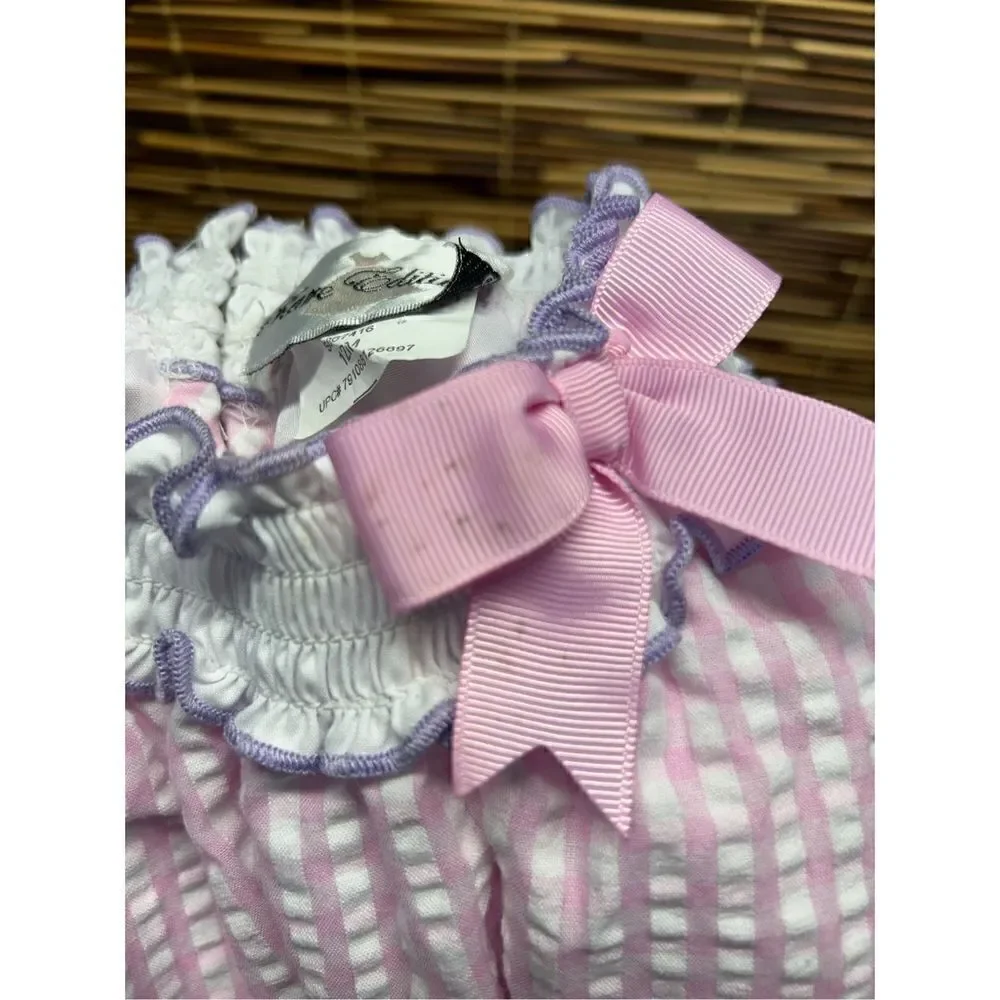 Rare Editions Size 12 Month Romper Pink and Purple